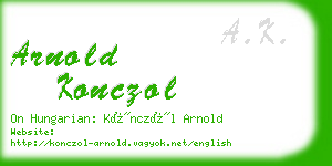 arnold konczol business card